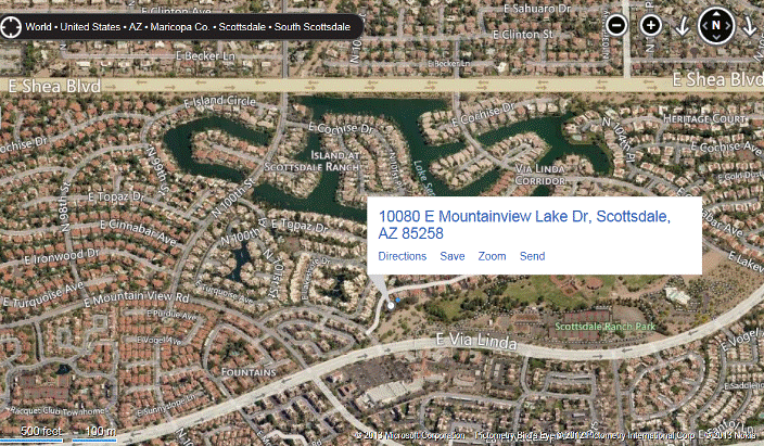 Scottsdale Condos map and directions to Scottsdale Bay Club Condos, Scottsdale, AZ.